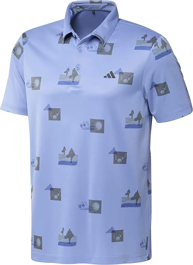 adidas Men's Allover Printed Polo Shirt