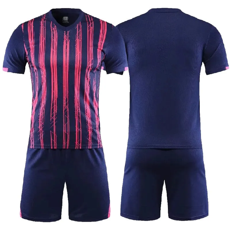 Adults Kids Soccer Football Custom Jersey Shorts Team Uniform Set