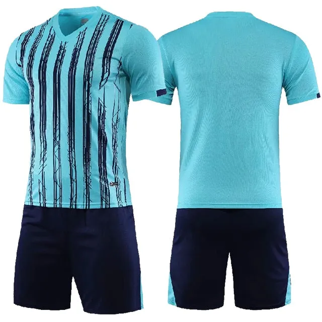 Adults Kids Soccer Football Custom Jersey Shorts Team Uniform Set