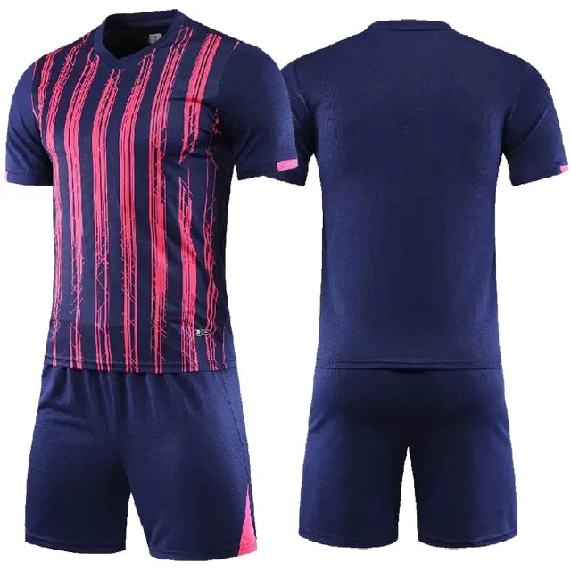 Adults Kids Soccer Football Custom Jersey Shorts Team Uniform Set