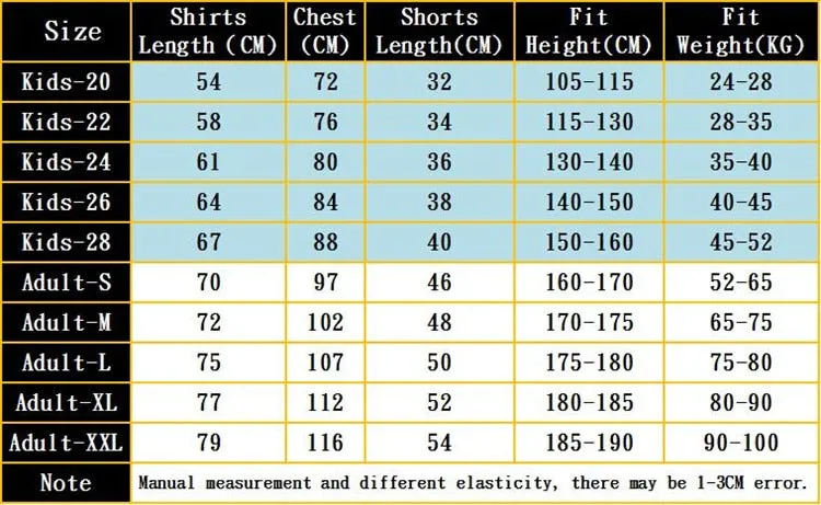 Adults Kids Soccer Football Custom Jersey Shorts Team Uniform Set