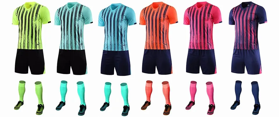 Adults Kids Soccer Football Custom Jersey Shorts Team Uniform Set