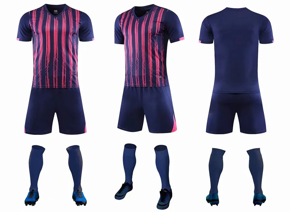 Adults Kids Soccer Football Custom Jersey Shorts Team Uniform Set