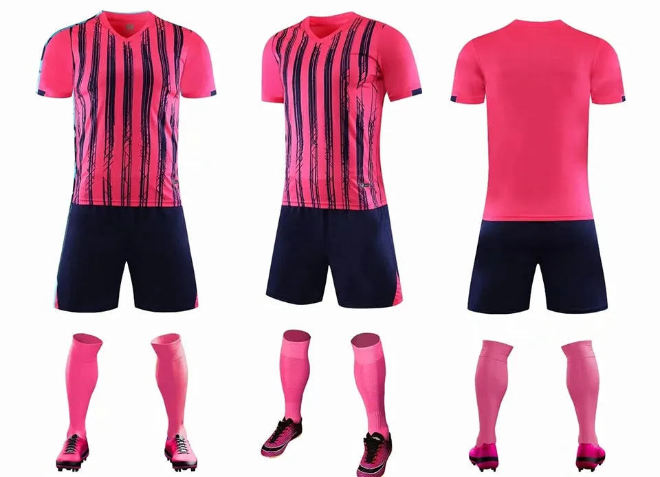 Adults Kids Soccer Football Custom Jersey Shorts Team Uniform Set