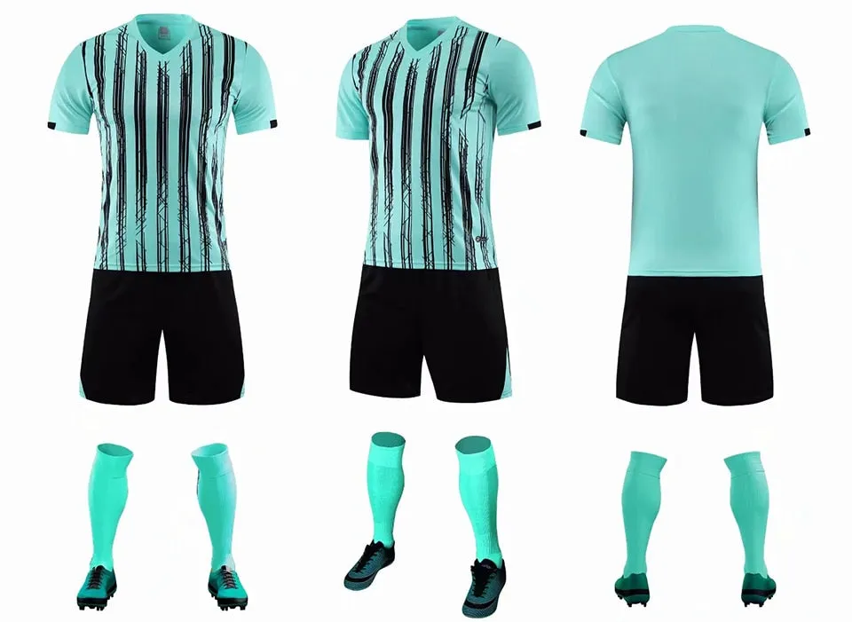 Adults Kids Soccer Football Custom Jersey Shorts Team Uniform Set