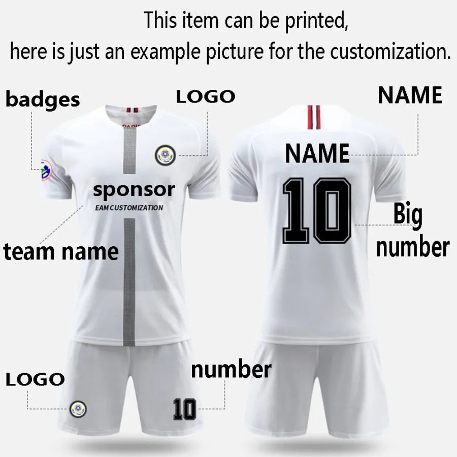 Adults Kids Soccer Football Custom Jersey Shorts Team Uniform Set