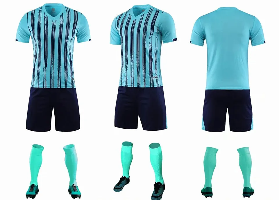 Adults Kids Soccer Football Custom Jersey Shorts Team Uniform Set