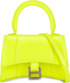 Balenciaga Mini Hourglass Strap Bag Fluorescent Yellow