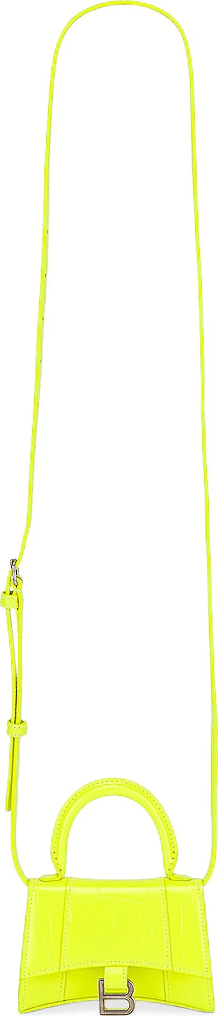 Balenciaga Mini Hourglass Strap Bag Fluorescent Yellow