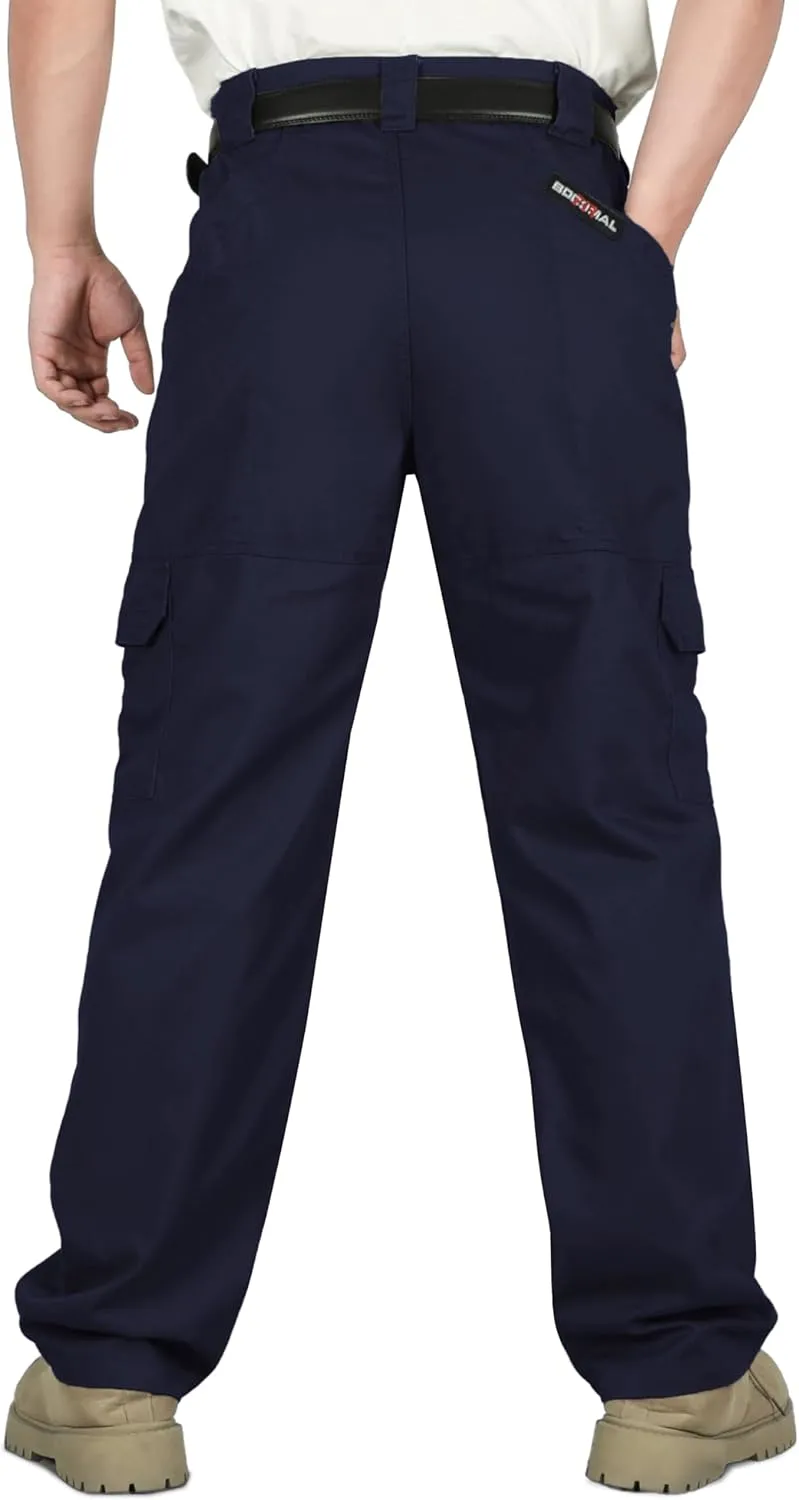 BOCOMAL Men's FR Cargo Pants Flame Resistant Pants Midweight 7.5oz (7 Pockets) Multi-Pockets FR Pants
