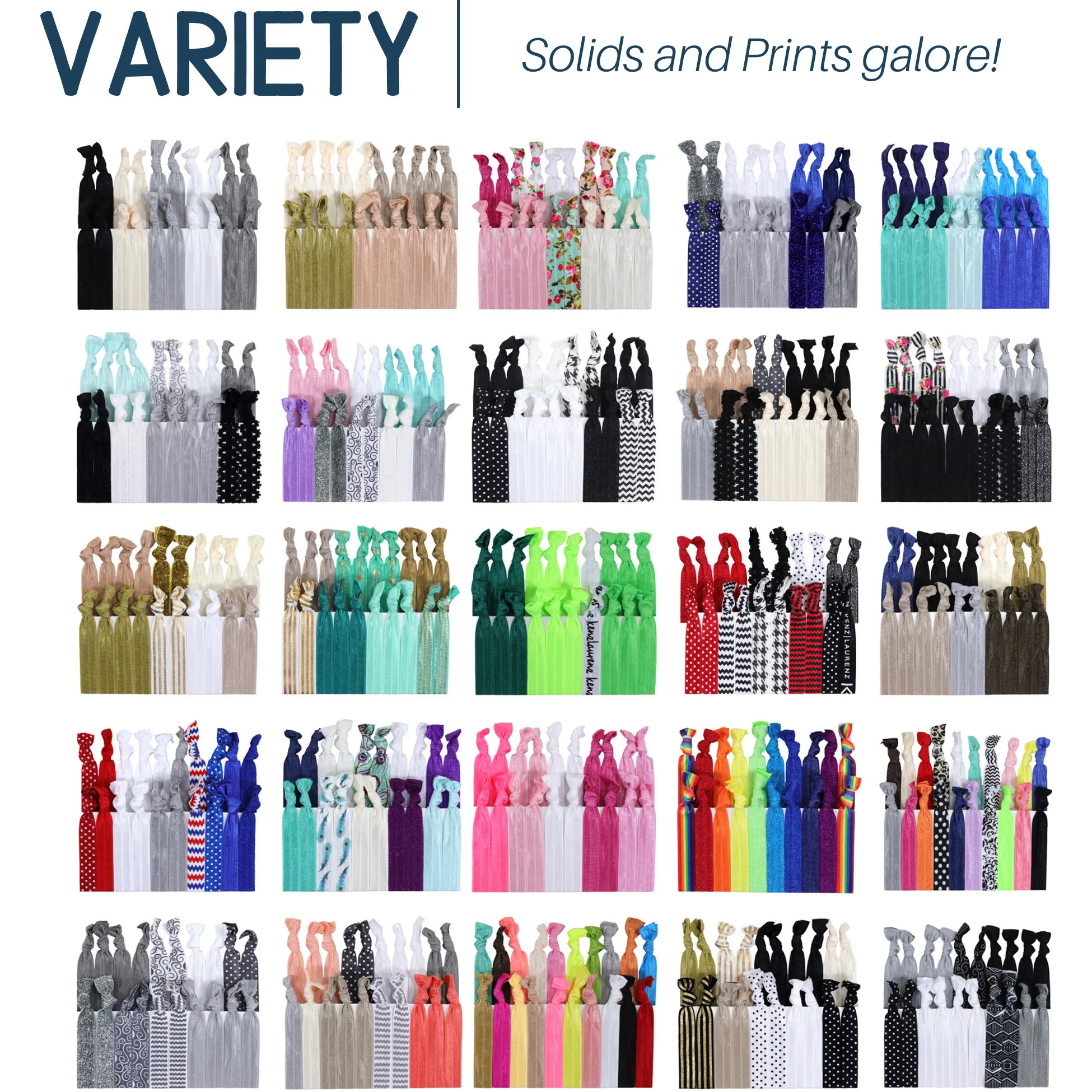 Bridal Lace Ribbon Hair Ties - 20 Pack