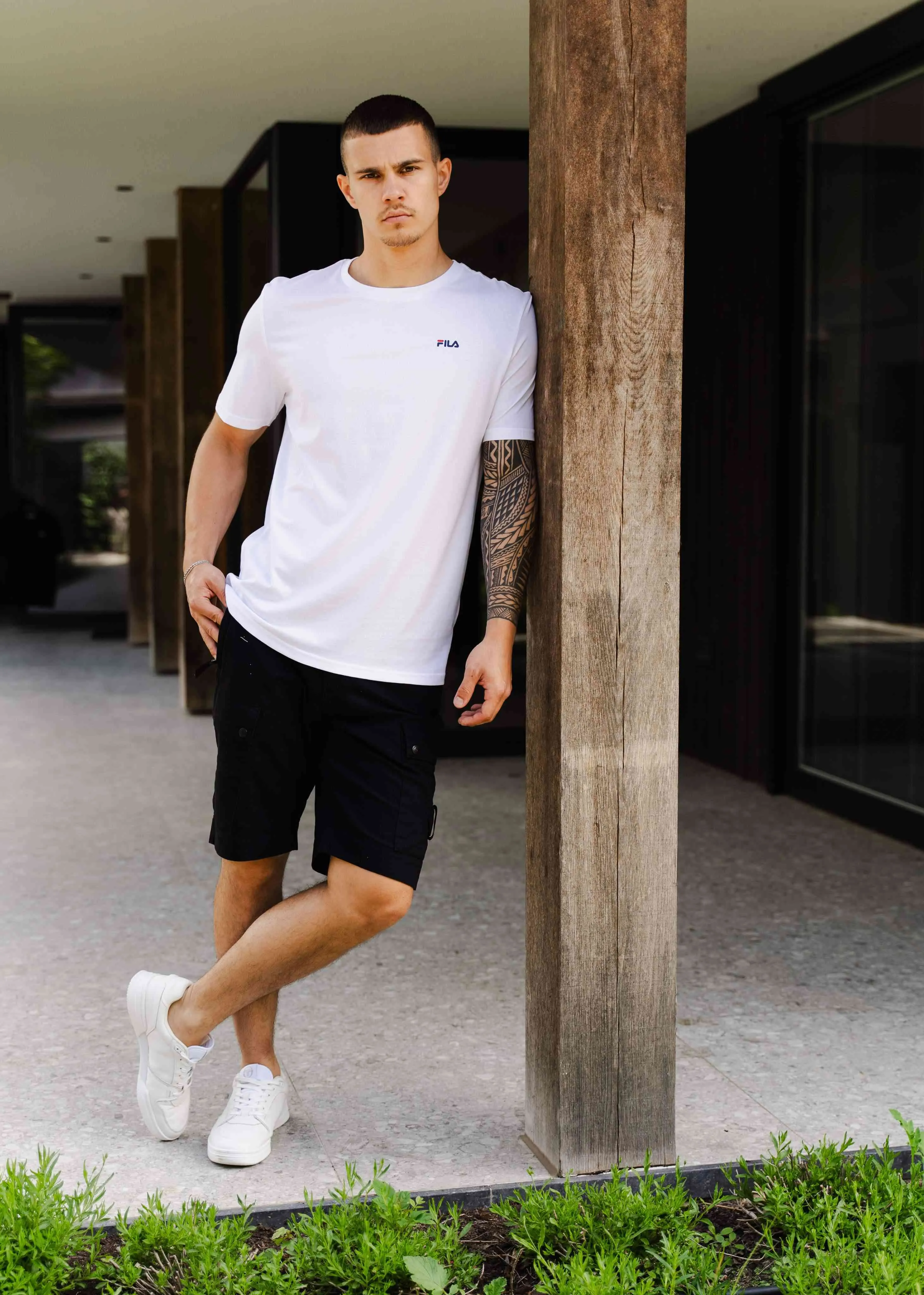 Brod tee 2 pack - black bright white