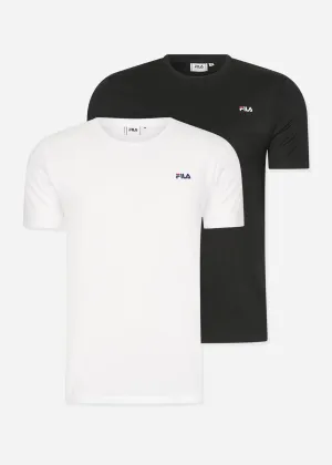 Brod tee 2 pack - black bright white