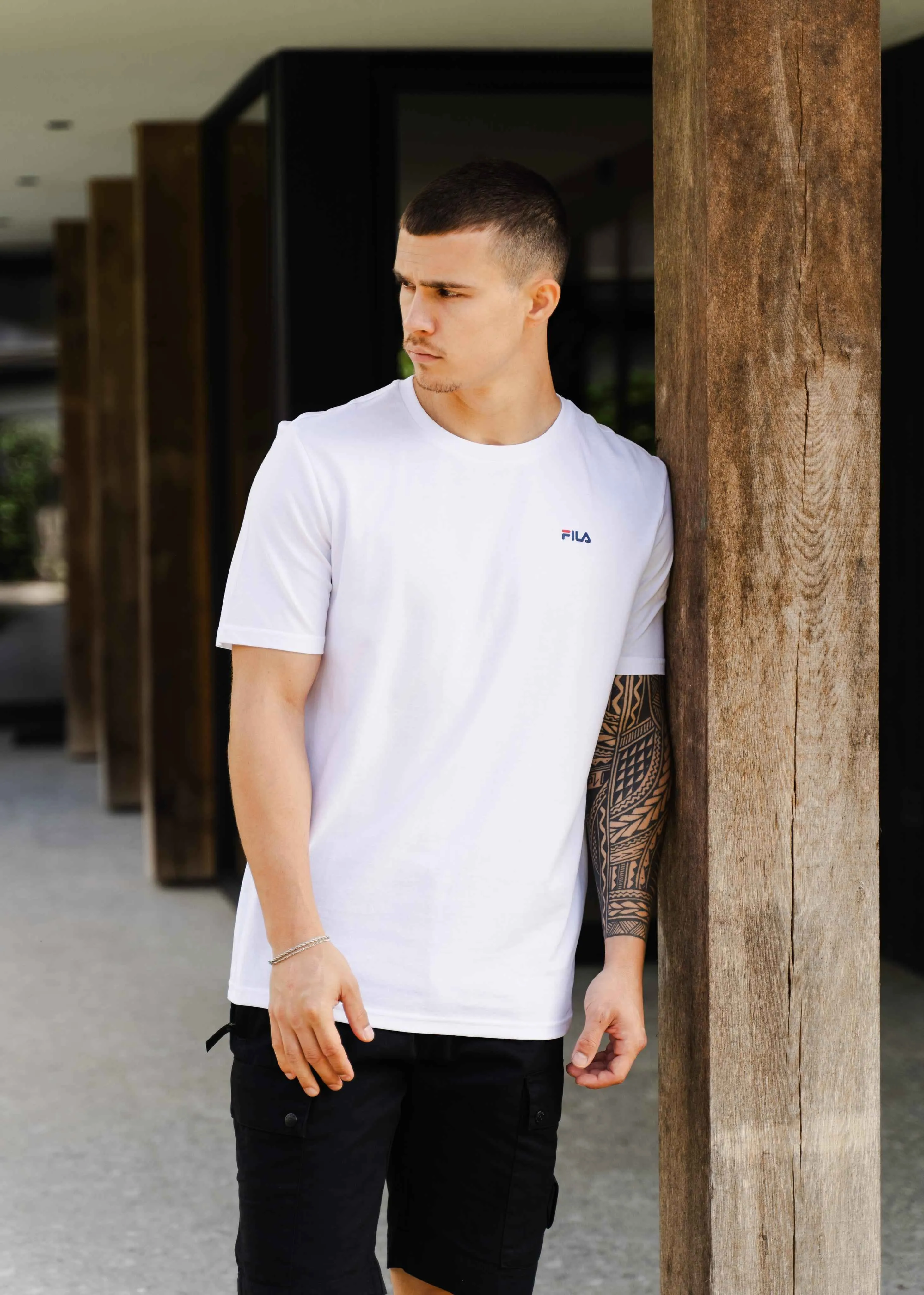 Brod tee 2 pack - black bright white