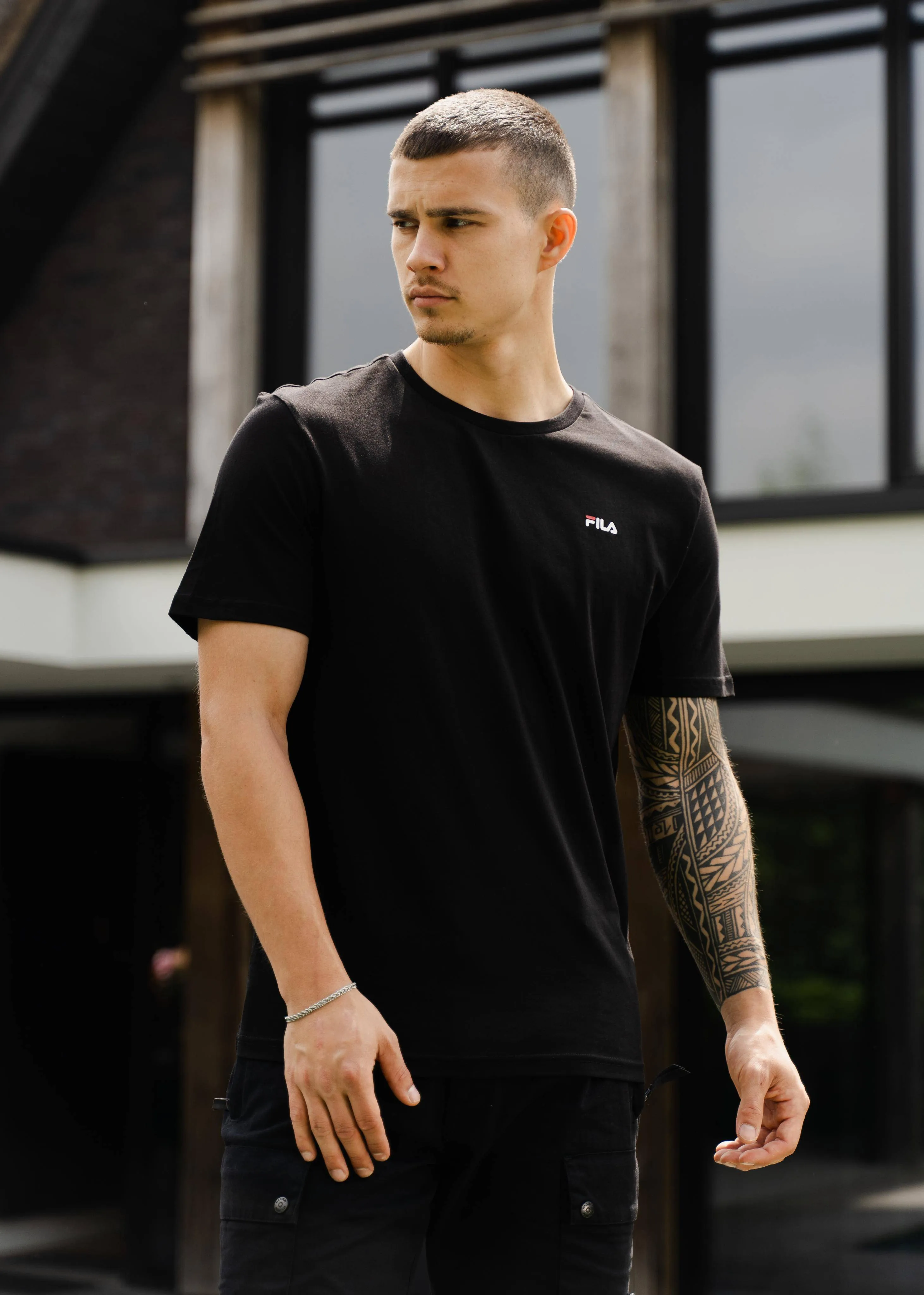 Brod tee 2 pack - black bright white