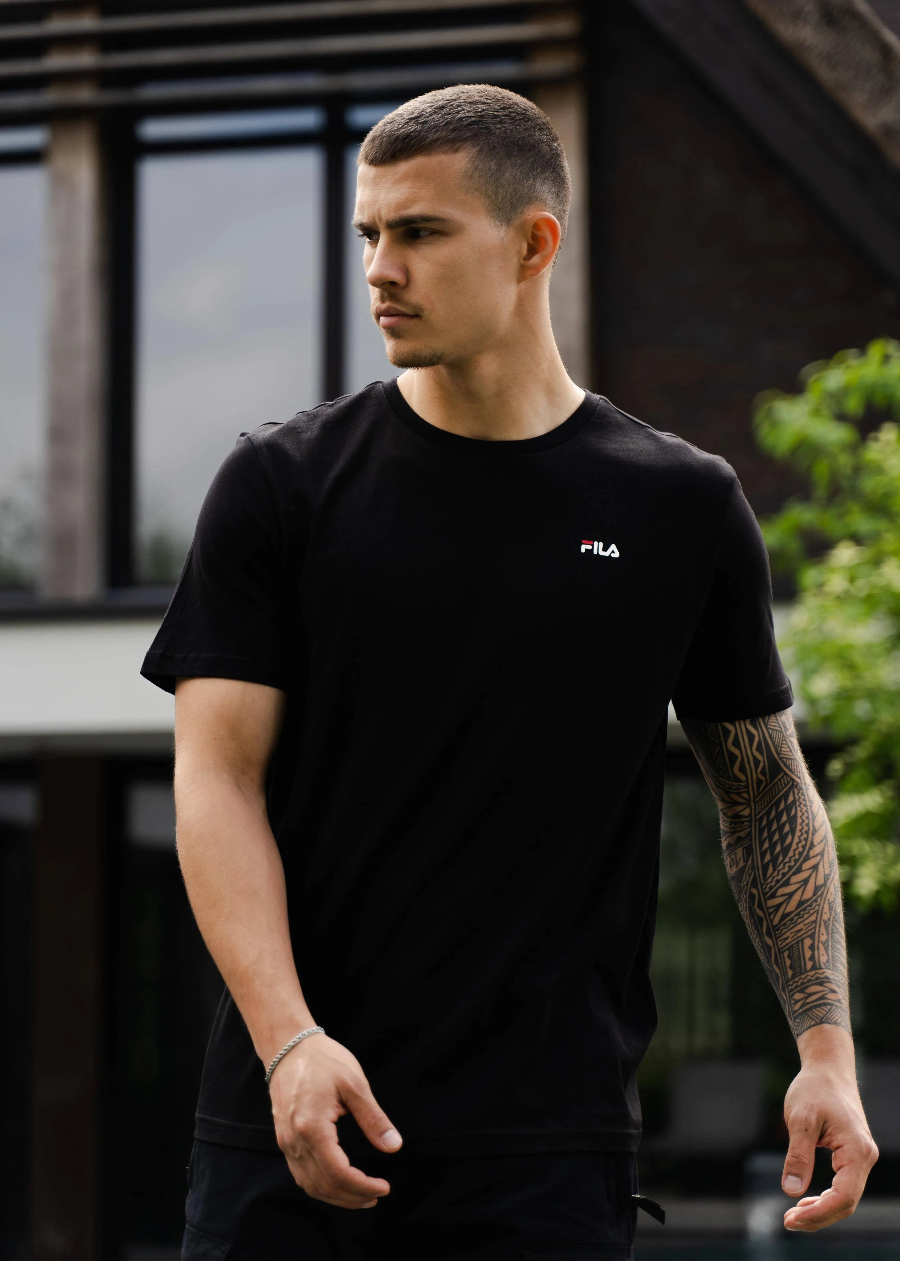 Brod tee 2 pack - black bright white