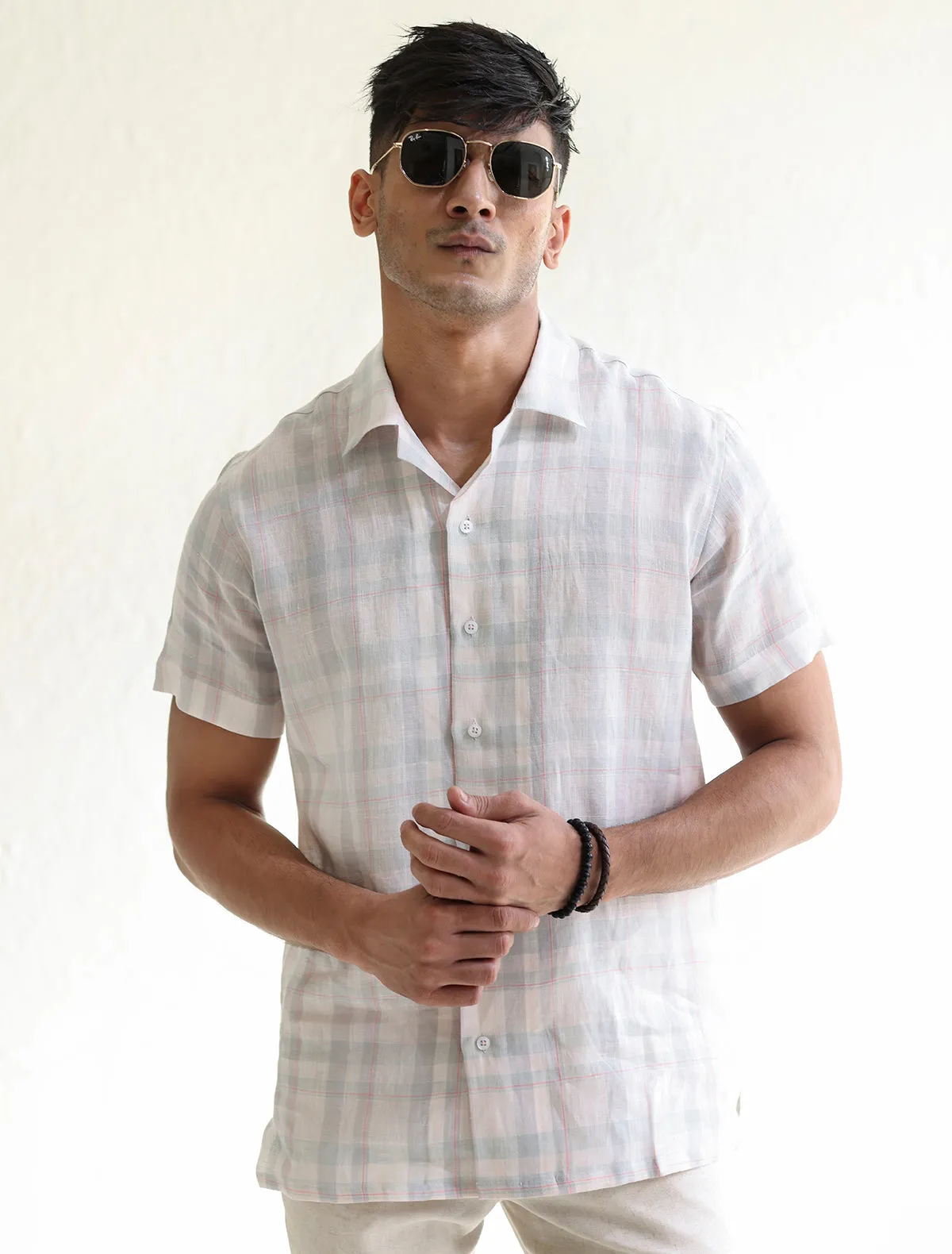CHECKERED LINEN SHIRT