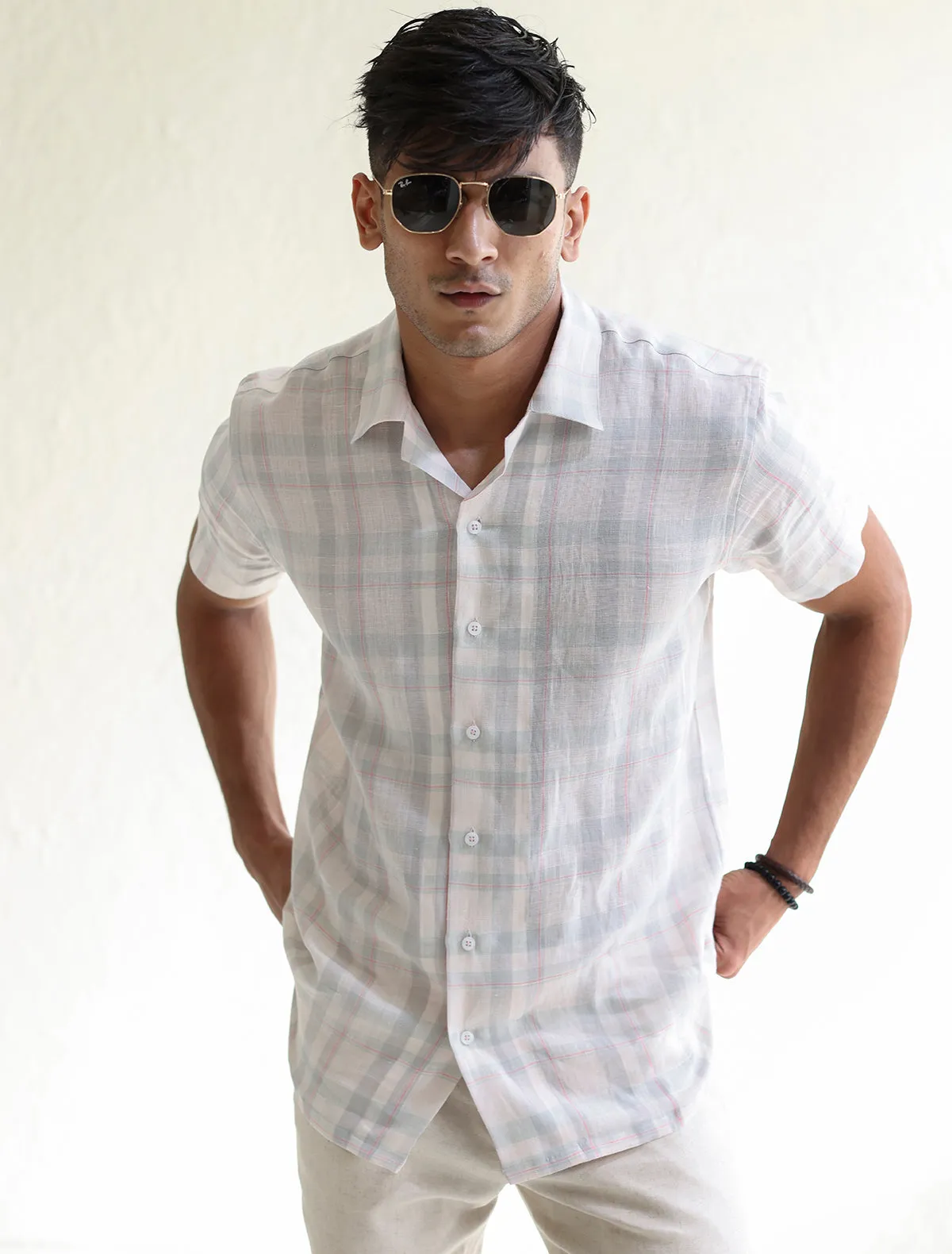 CHECKERED LINEN SHIRT