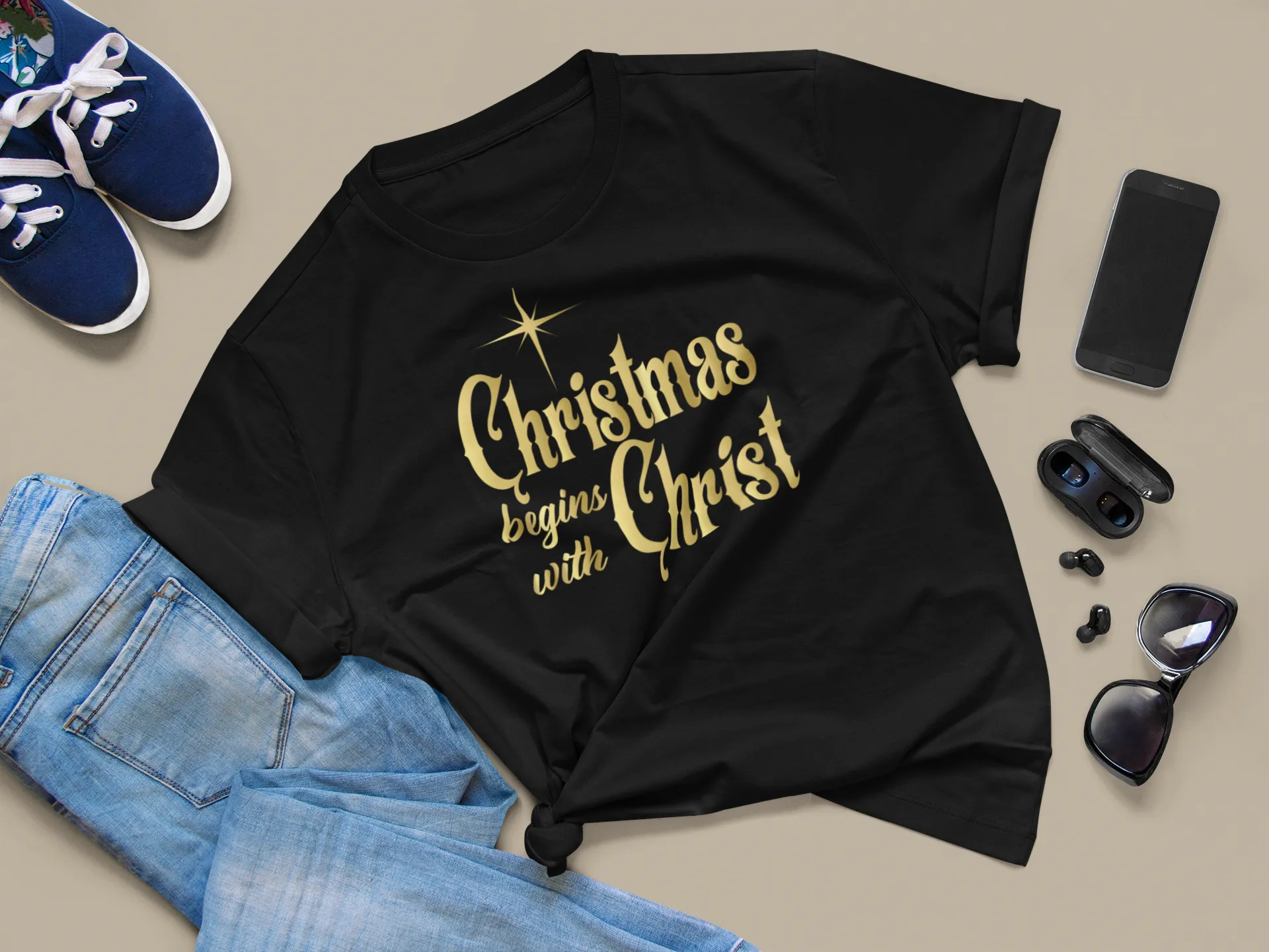 Christmas Begins with Christ T-Shirt