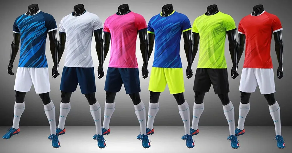 Custom Football Training Uniforms set Adult Soccer Jerseys suits Breathable shirts Short Slim Jerseys