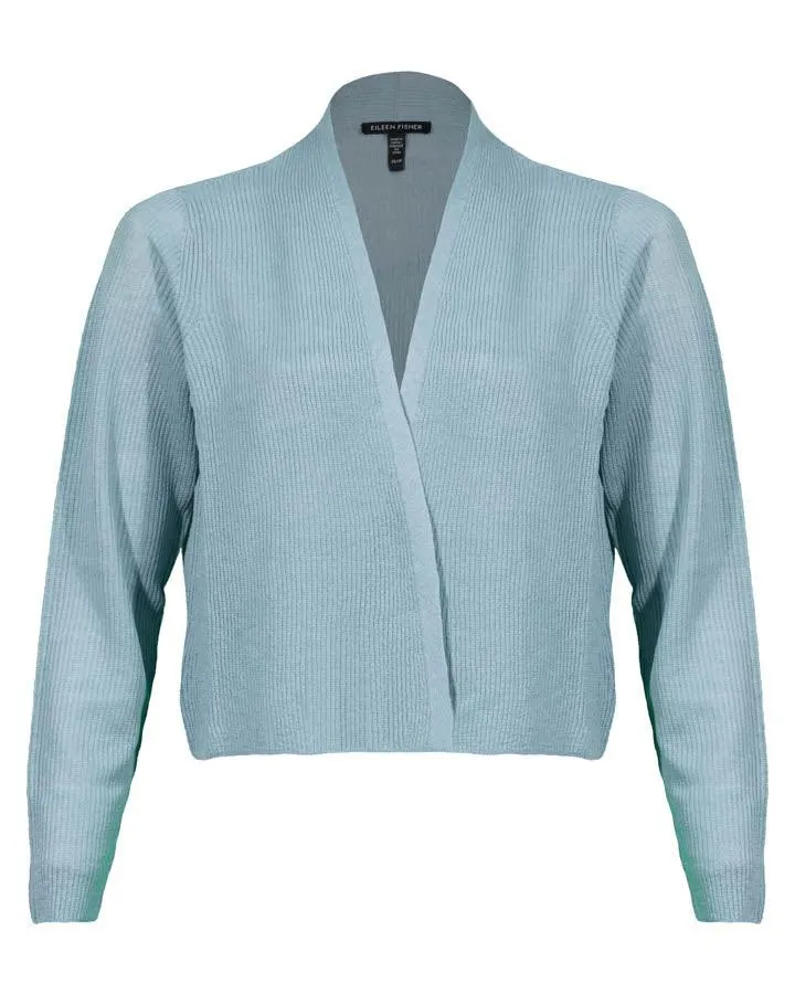 Eileen Fisher Organic Linen Cotton Airy Tuck Cropped Cardigan