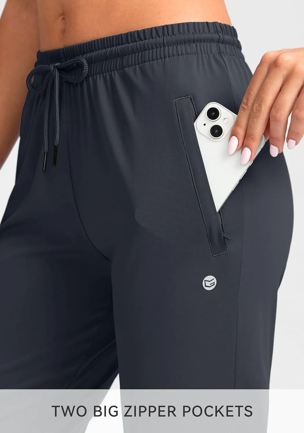G Gradual Women's Joggers Pants with Zipper Pockets Tapered Running Sweatpants for Women Lounge, Jogging