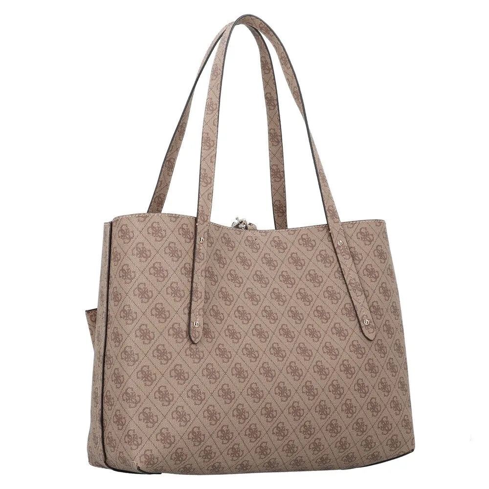 Guess Eco Brenton tote bag, light beige/dark beige