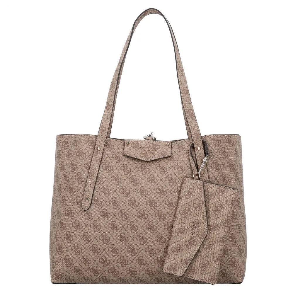 Guess Eco Brenton tote bag, light beige/dark beige