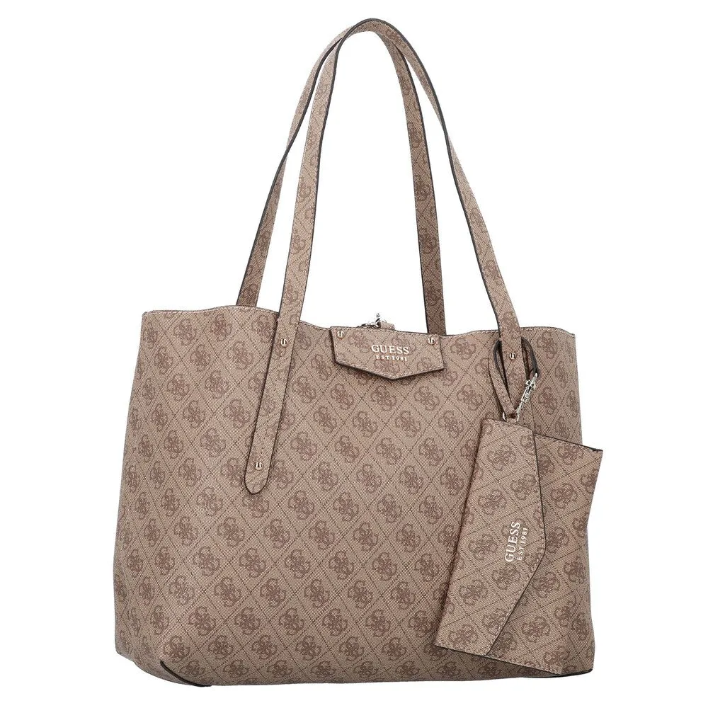 Guess Eco Brenton tote bag, light beige/dark beige