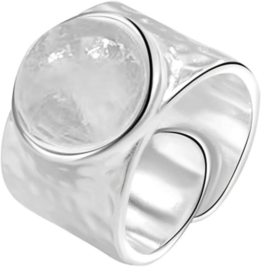 Handmade Hammered 925 Sterling Silver Rings Open Adjustable Wide Cuff Band Ring Thumb Rings for Women Men