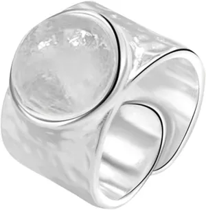 Handmade Hammered 925 Sterling Silver Rings Open Adjustable Wide Cuff Band Ring Thumb Rings for Women Men