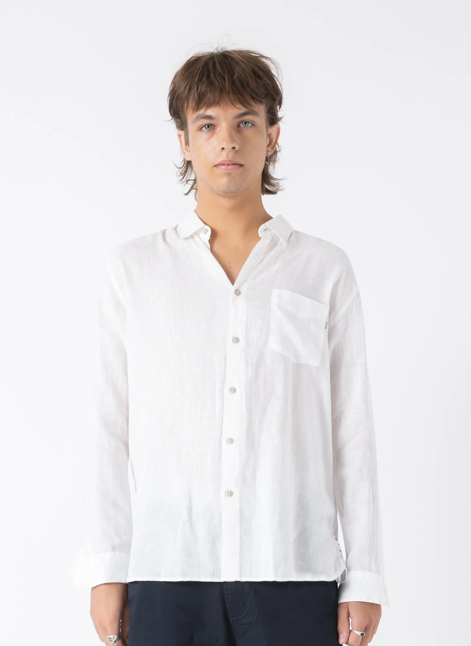 Holiday Linen LS Shirt White