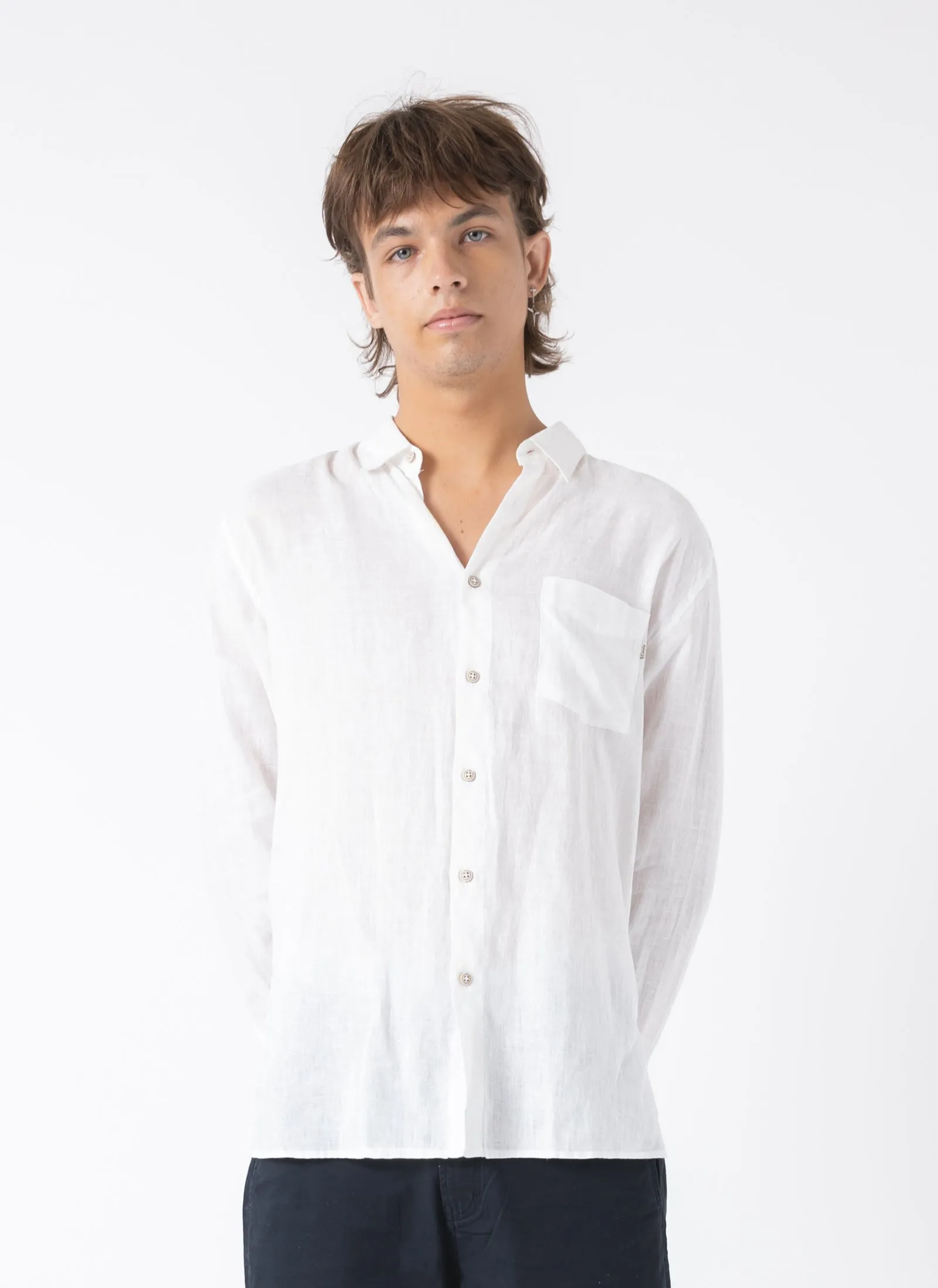 Holiday Linen LS Shirt White