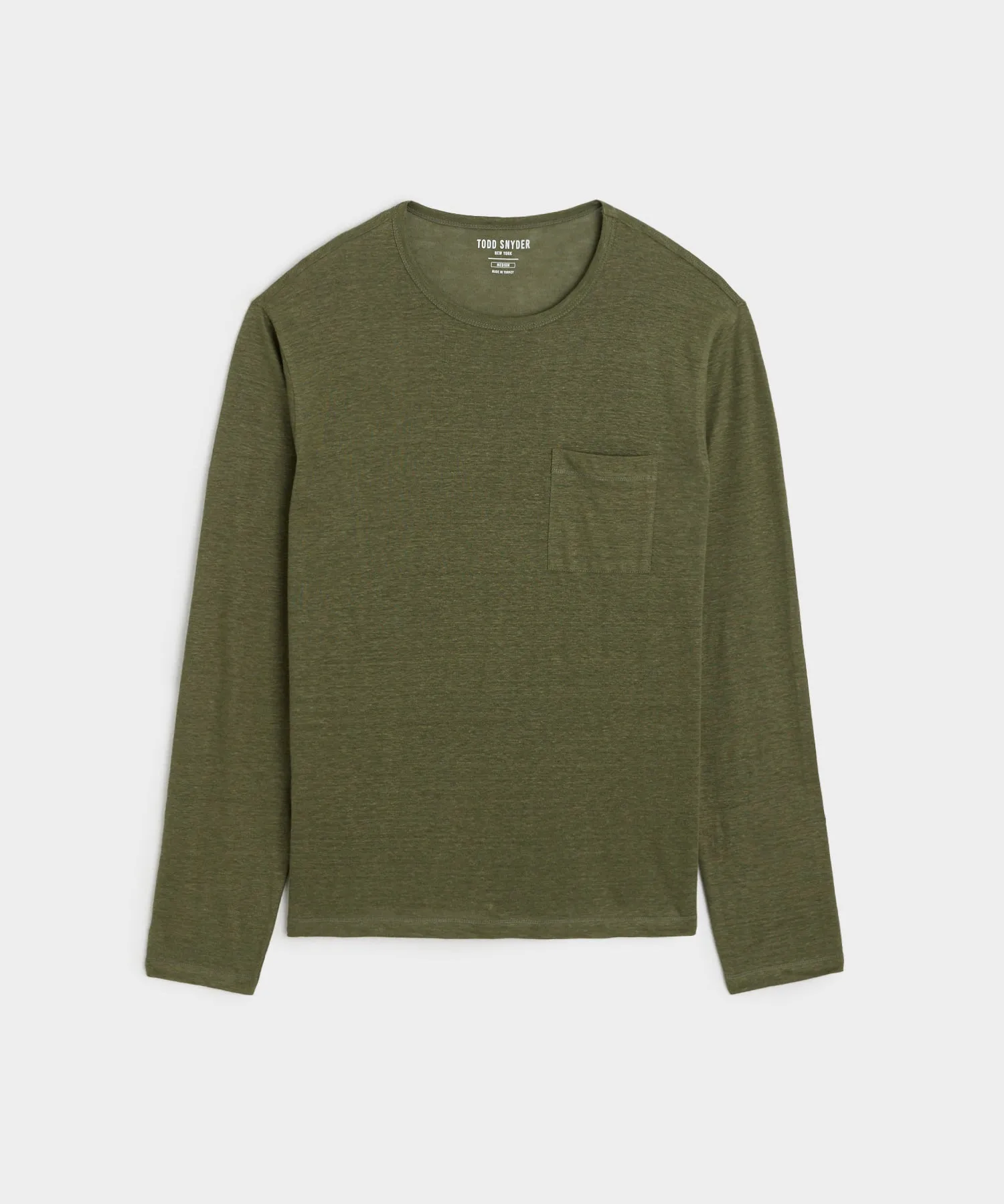 Linen Jersey Pocket Tee in Tent Green