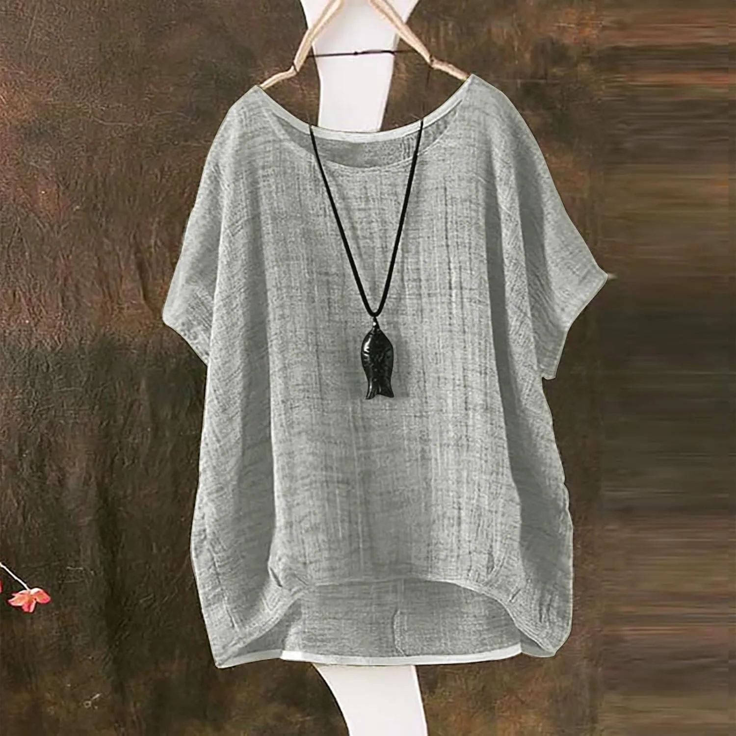 Linen Shirts for Women 2025 Summer Trendy Plus Size Short Sleeve Cute Tops Casual Loose Fit Comfy Blouses