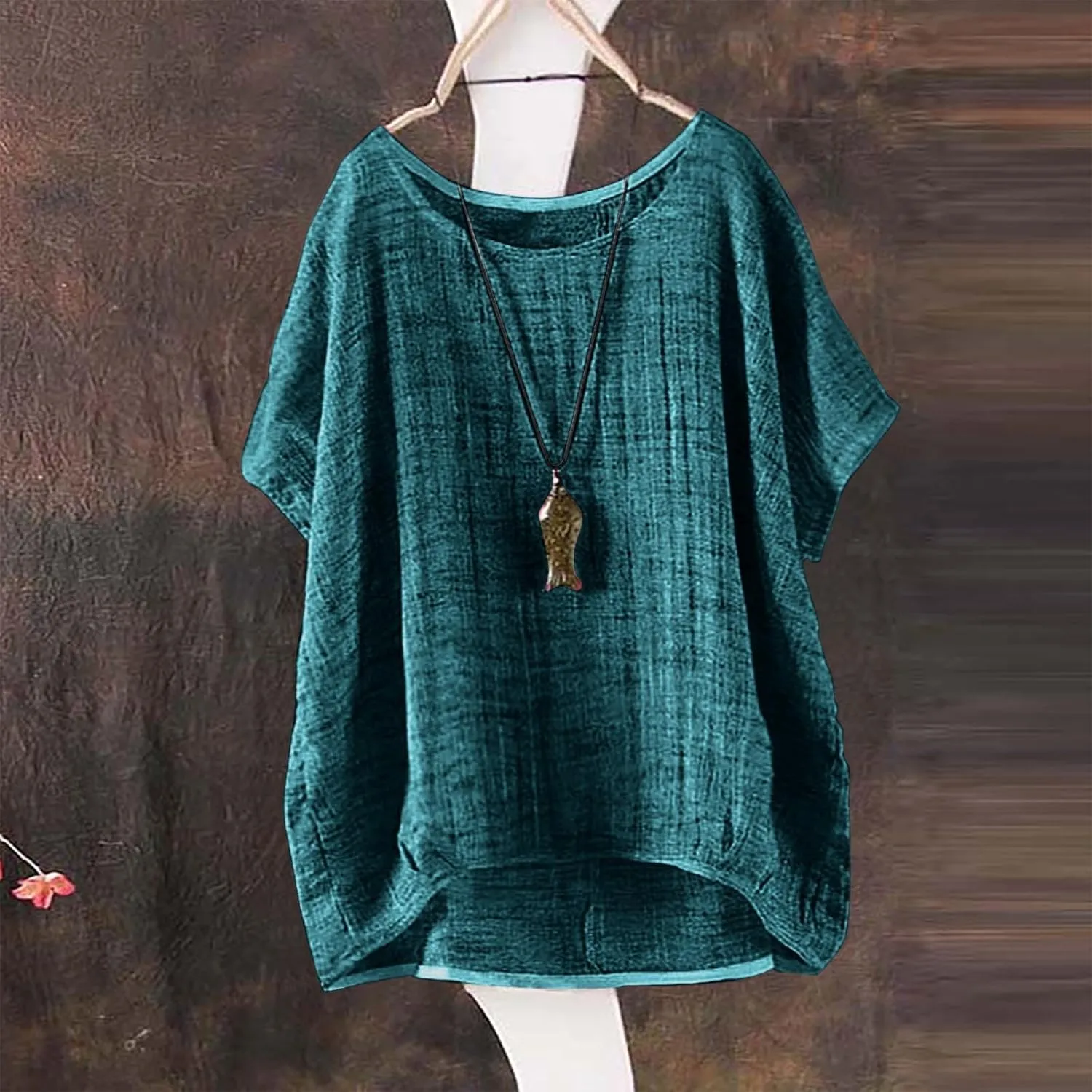 Linen Shirts for Women 2025 Summer Trendy Plus Size Short Sleeve Cute Tops Casual Loose Fit Comfy Blouses