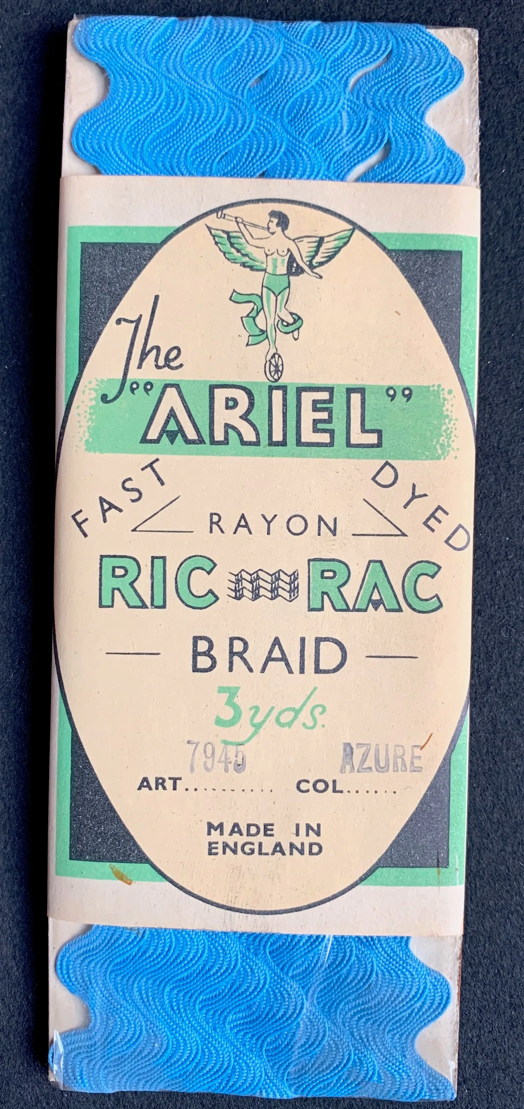 Lovely Vintage Packets of ARIEL RIC RAC Braid 3yds long 5mm wide.