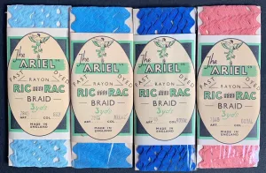 Lovely Vintage Packets of ARIEL RIC RAC Braid 3yds long 5mm wide.