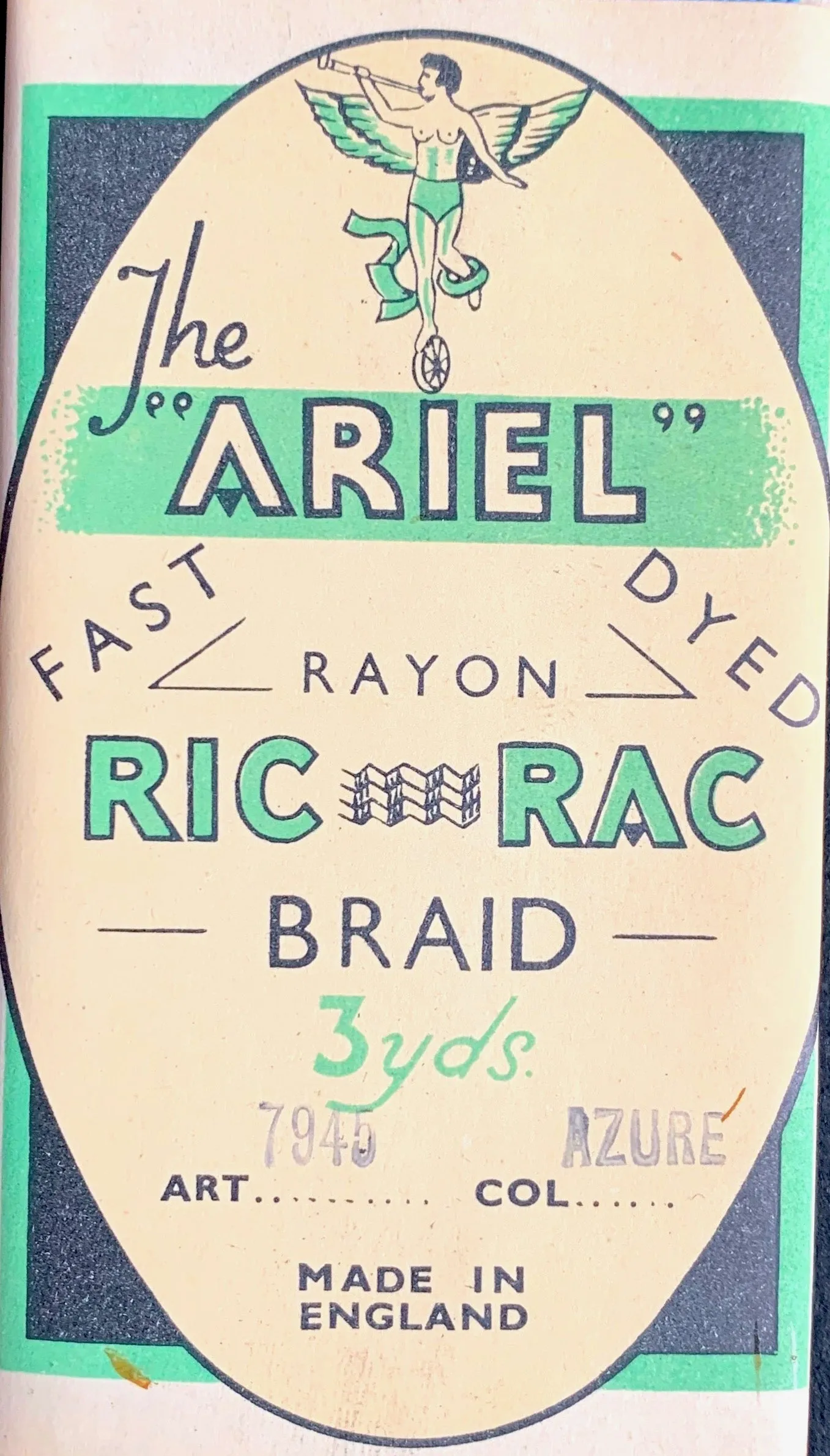 Lovely Vintage Packets of ARIEL RIC RAC Braid 3yds long 5mm wide.