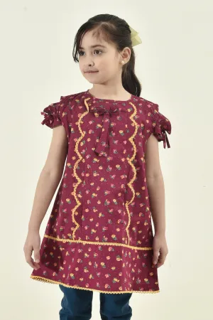 Maroon Meadow Blouse Top