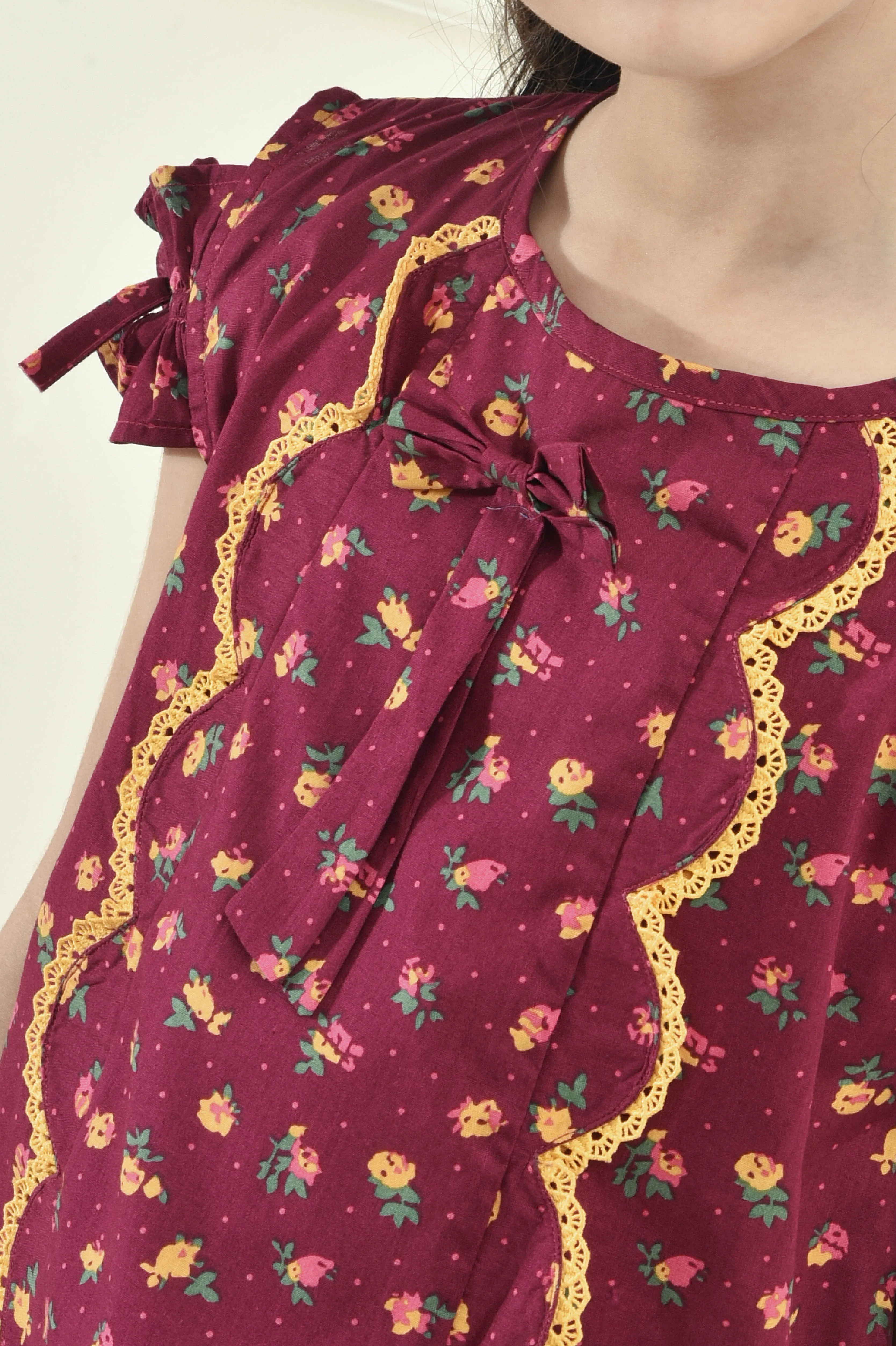 Maroon Meadow Blouse Top