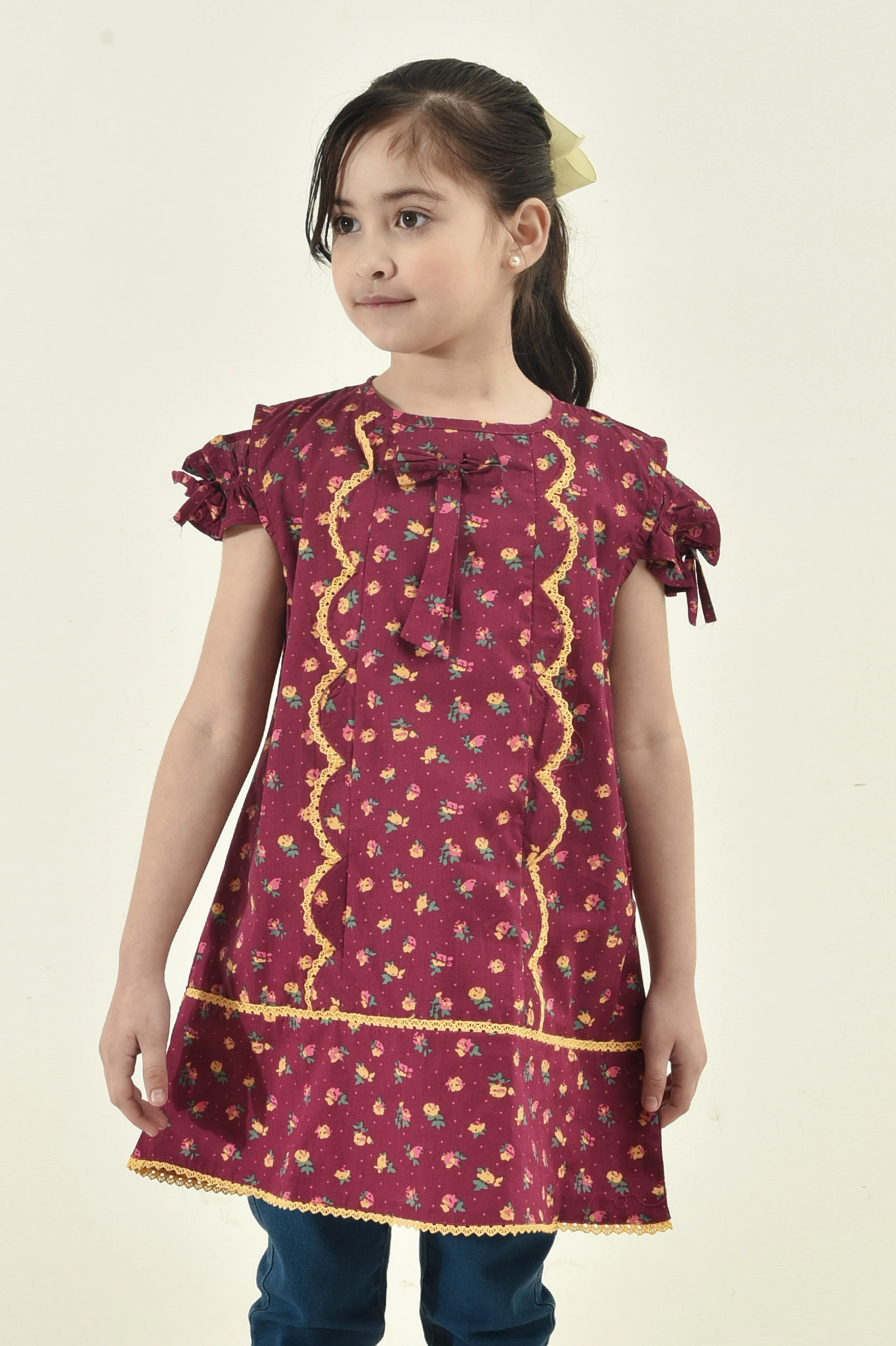 Maroon Meadow Blouse Top