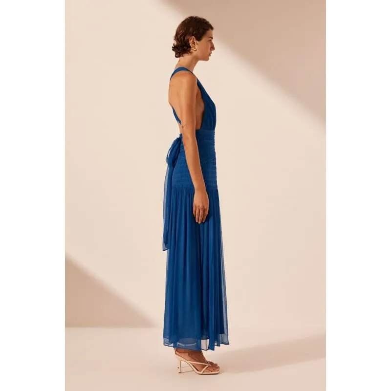 Maya  Plunged Tie Back Midi Dress
