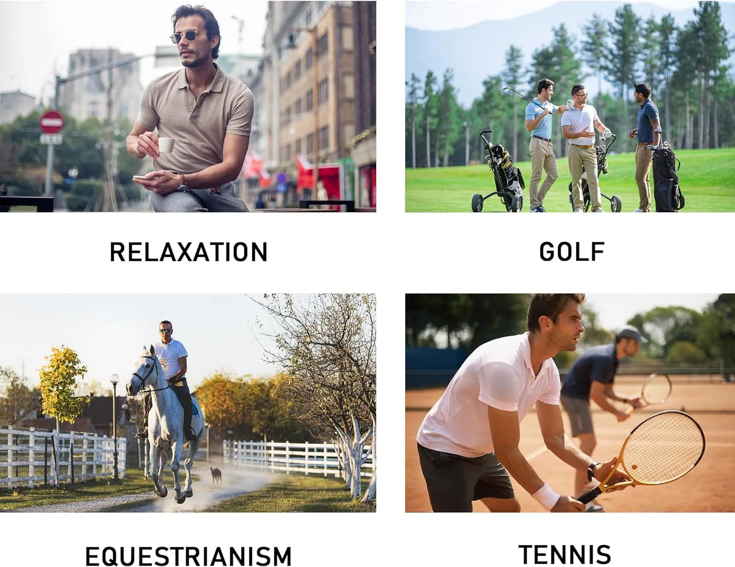 Mens 3 Pack Polo Shirt Moisture Wicking Quick Dry Performance Athletic Short Sleeve Golf Shirt