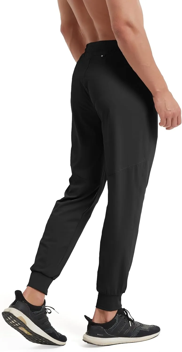 Men's Athletic Jogging Hiking Pants Lightweight Quick Dry Pants Gym Running Sweatpants Workout with Zipper Pockets