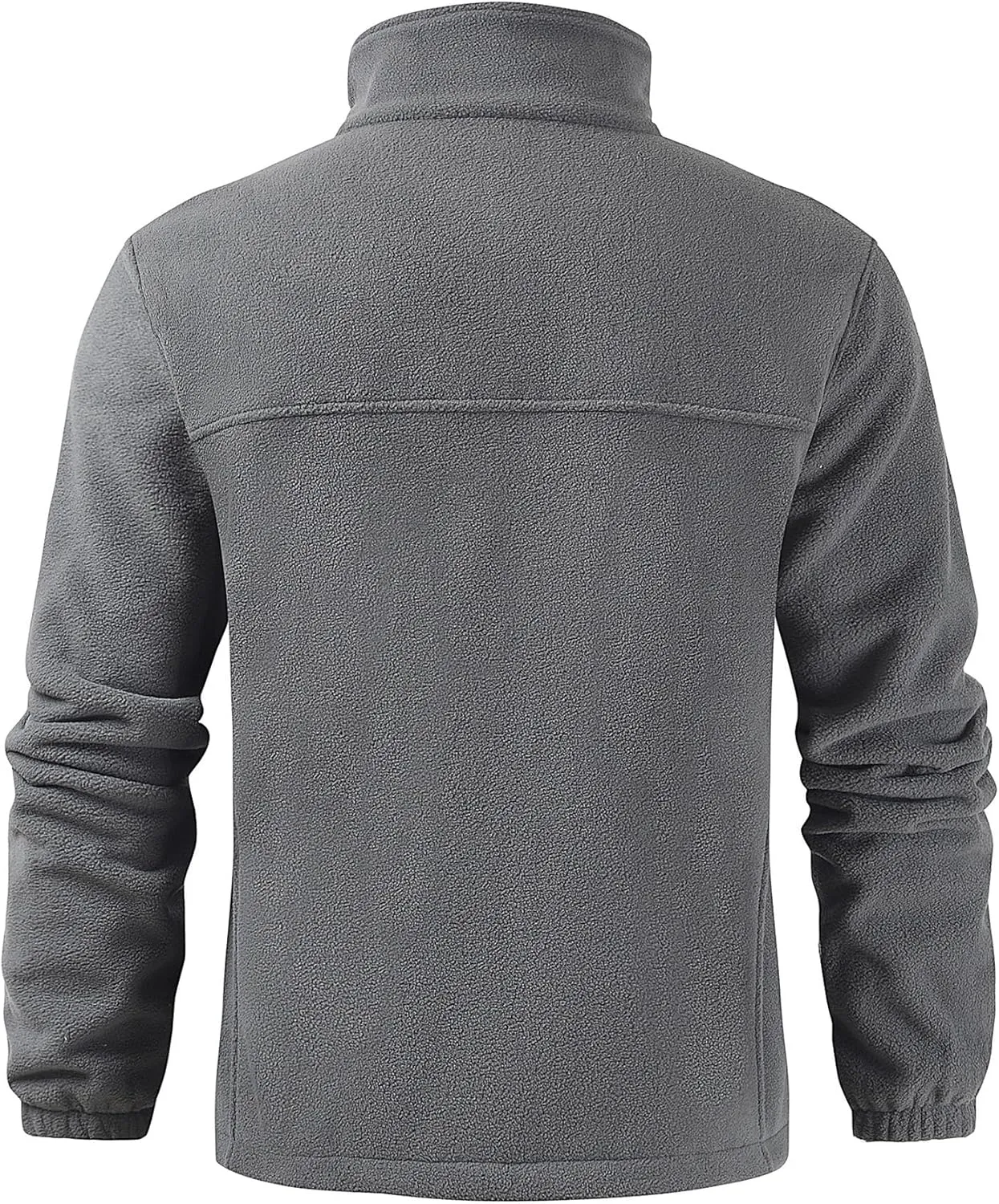 Men's Casual Outdoor Fleece Zip Jacket Long Sleeve Warm Winter Coat for Men with Zip Pocket