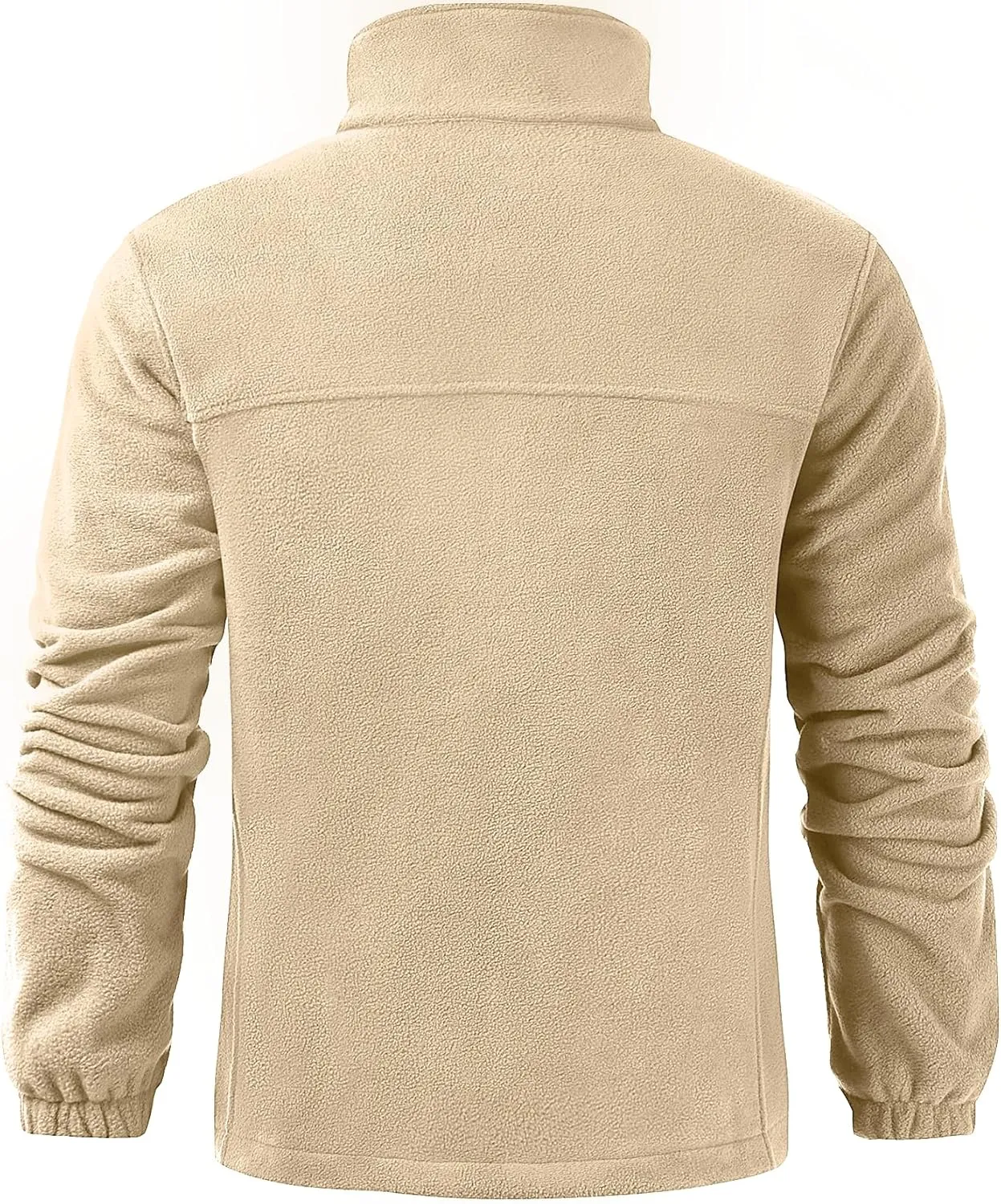 Men's Casual Outdoor Fleece Zip Jacket Long Sleeve Warm Winter Coat for Men with Zip Pocket