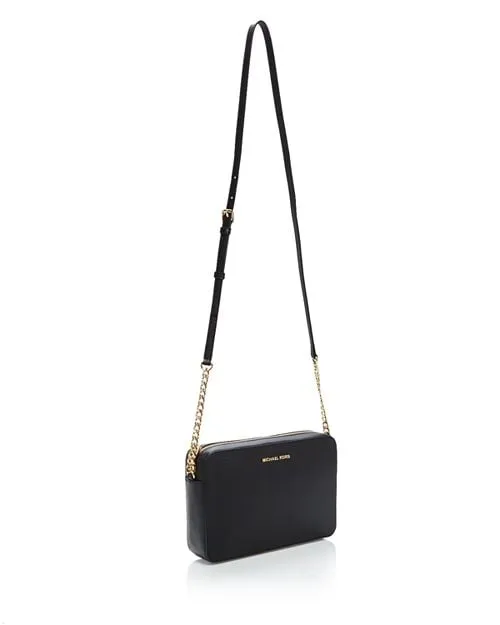 Michael Kors Jet Set Saffiano Leather Large Crossbody Bag, White