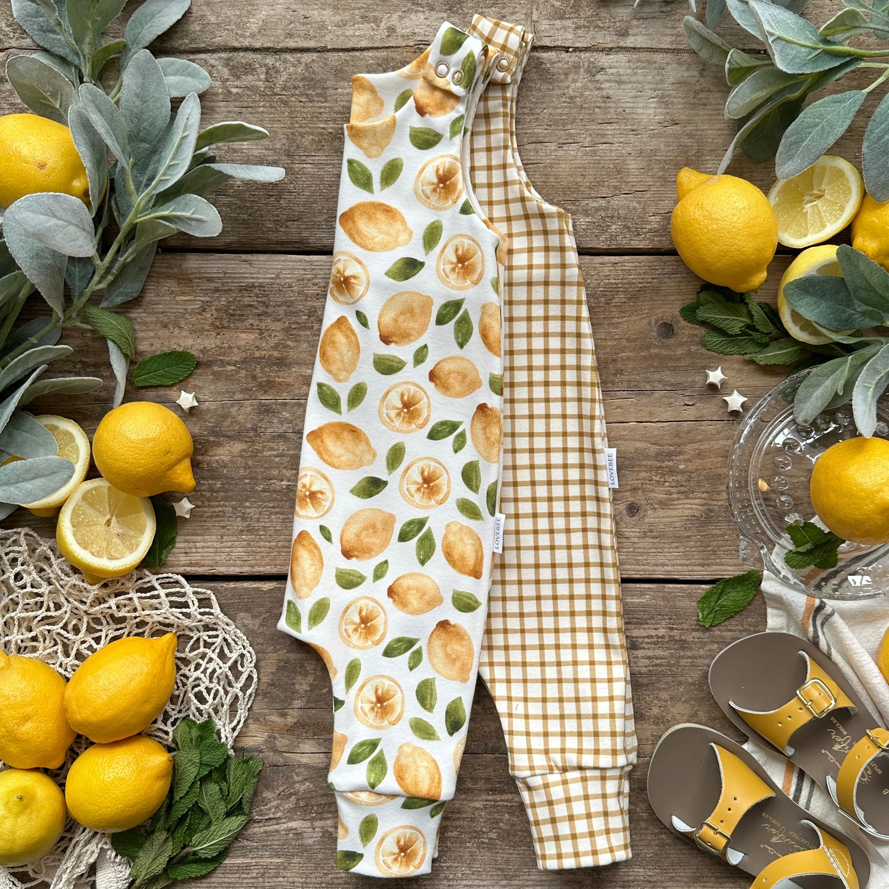 Mustard Gingham Long Romper