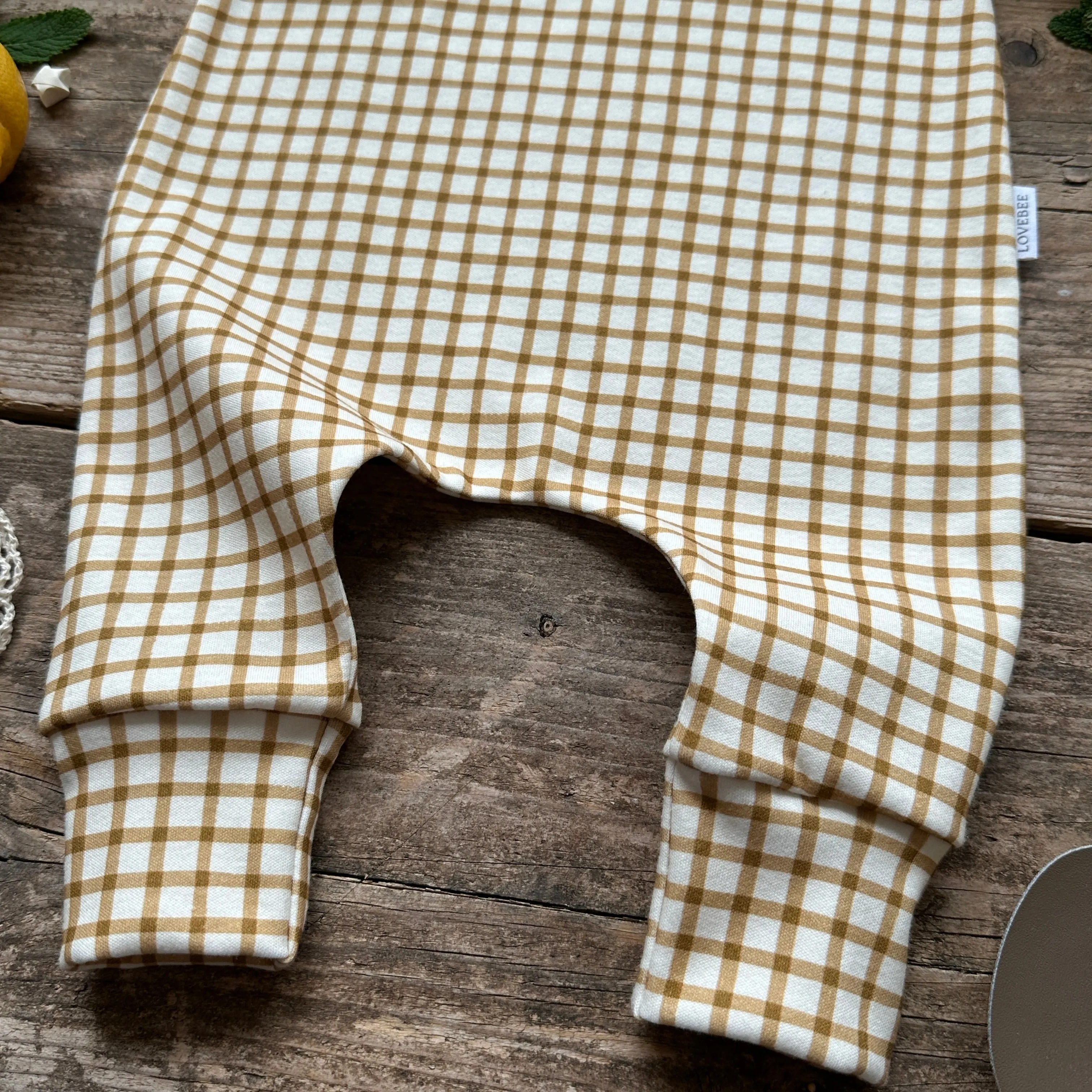 Mustard Gingham Long Romper
